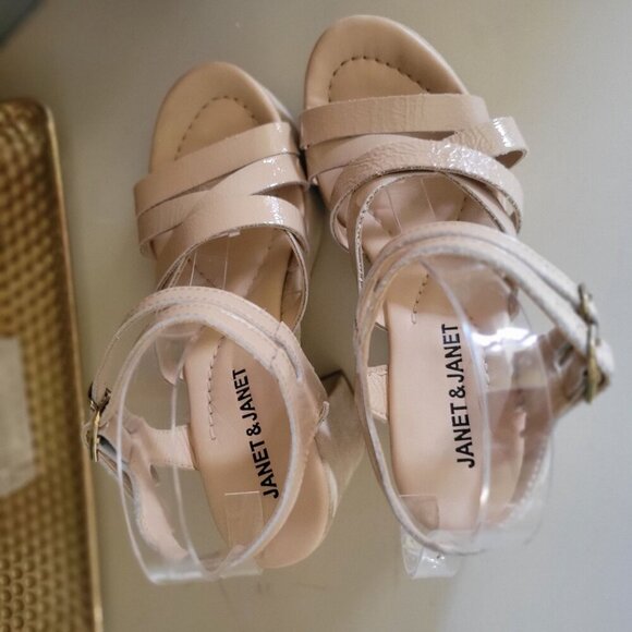 Janet & Janet Nude Platform Chunky Heels Strappy Design EU 36 - Picture 10 of 11